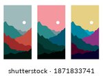 abstract mountains poster.set... | Shutterstock .eps vector #1871833741