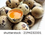Yolk quail egg without shell...