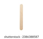 Small photo of One (1) tally marks symbol made from wooden popsicles stick isolated on white background with clipping path. Education and learning concept.