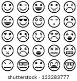 vector icons of smiley faces | Shutterstock .eps vector #133283777
