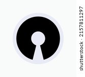 Open Source in Glyph Style. Keyhole, Secure or Privacy Guarantee - Vector.