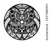 maori circle tattoo shape ... | Shutterstock .eps vector #1927380491