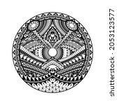 maori circle tattoo shape ... | Shutterstock .eps vector #2053123577