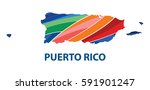 Stylized Map Of Puerto Rico...