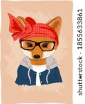 Cute Fox In Clothes And Glasses ...
