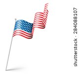 wavy usa national flag isolated ... | Shutterstock . vector #284088107