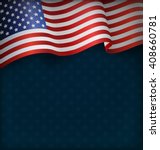 wavy usa national flag on blue... | Shutterstock . vector #408660781