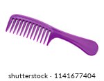 Beautiful woman hair comb isolated on white background.Purple hairbrush isolated