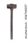 Small photo of Old rusty sledge hammer isolated on white background.Old metal hammer