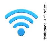 wifi icon 3d render on white... | Shutterstock . vector #1742204594