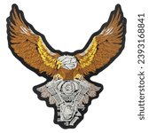 Embroidered patch eagle with...