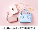 Fashion Handbags On Pale Pink...