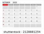 october 2022 calendar icon.... | Shutterstock .eps vector #2128881254