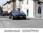 Small photo of Bibbiano-Reggio Emilia Italy - 07 15 2015 : Free rally of vintage cars in the town square Nissan zx 300. High quality photo