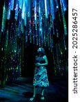 Small photo of TORONTO, CANADA - AUGUST 11, 2021: 'Beyond Monet' exhibit at Metro Convention Centre, where the paintings of Claude Monet come alive in this immersive experience.