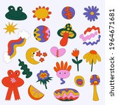 vector hippie stickers from the ... | Shutterstock .eps vector #1964671681