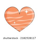 Orange Heart Icon. Social Media ...