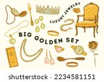 big luxury golden set. stickers ...
