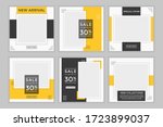 set of editable minimal square... | Shutterstock .eps vector #1723899037