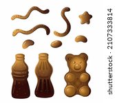 color k jelly bear cola set on... | Shutterstock .eps vector #2107333814