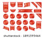 vector red labels isolated on... | Shutterstock .eps vector #1891595464