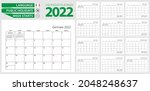 Italian calendar planner for 2022. Italian language, week starts from Monday. Vector calendar template for Italy, Switzerland, San Marino and other.