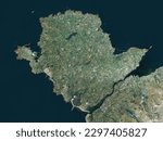 Isle Of Anglesey, region of Wales - Great Britain. High resolution satellite map