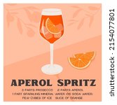 aperol spritz cocktail in glass ... | Shutterstock .eps vector #2154077801