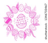 easter eggs background template ... | Shutterstock .eps vector #1346733467