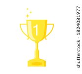 trophy cup vector flat icon... | Shutterstock .eps vector #1824081977