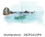 Little Boat On The Sea. Traced...