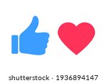 Thumbs And Heart Icon. Vector...
