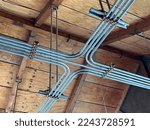 Small photo of electrical conduit industry ceiling beauty interior building electrical conduit wiring architecture building house