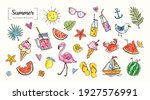 set of cute summer icons  food  ... | Shutterstock .eps vector #1927576991