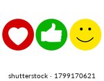 emoji icons. heart like and... | Shutterstock .eps vector #1799170621