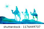 Silhouette Of The Magi On Camels