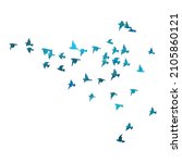 a flock of blue birds. vector... | Shutterstock .eps vector #2105860121