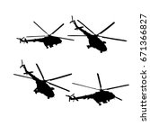Helicopters Set. Vector
