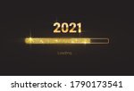 Progress bar with golden particles on black Download New Year