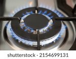 A close-up view of the kitchen gas stove	