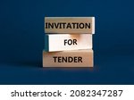 Small photo of Invitation for tender symbol. Concept words 'Invitation for tender'. Beautiful grey background. Business and invitation for tender concept, copy space.