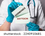 Oxytocin word. Love hormone. Medical concept. High quality photo