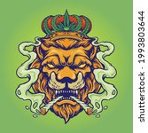 Lion King Smoke Weed Mascot...