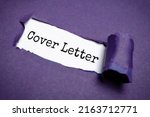 Cover letter text concept on torn paper