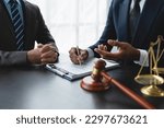 Small photo of Explained by a lawyer or legal advisor. clarify the information in the contract documents in the financial investment agreement to the businessman for the legality of signing the contract.