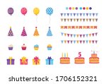 birthday elements set  birthday ... | Shutterstock .eps vector #1706152321