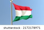 hungarian flag on flagpole.... | Shutterstock . vector #2172178971