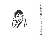 fear feeling icon. scared man.... | Shutterstock .eps vector #1832591161