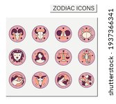 zodiac color icons set. fourth... | Shutterstock .eps vector #1937366341