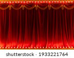 Theater red curtain and neon...